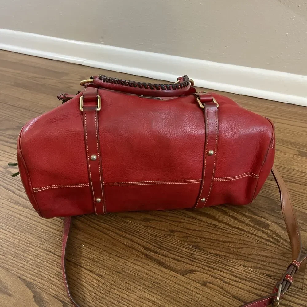 Dooney & Bourke Smooth Florentine Leather Satchel in Bordeaux